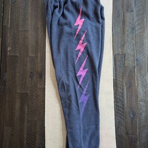 AVIATOR NATION WOMEN'S BOLT FADE 4 SWEATPANTS - NAVY // PINK PURPLE - XS